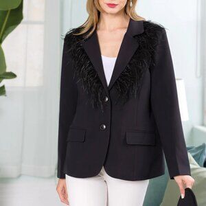 Jane Feathered Blazer Jacket - Joh
